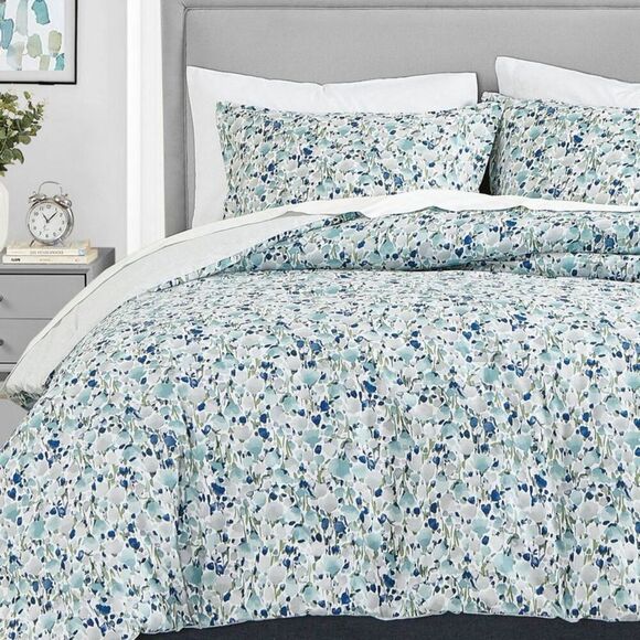 Poppy & Fritz - Twin Olivia Duvet Cover Set Blue - Poppy & Fritz Blue - Picture 2 of 6